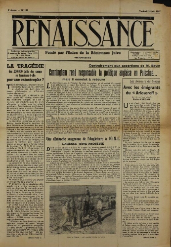 La Nouvelle Renaissance  N°104 (13 juin 1947)
